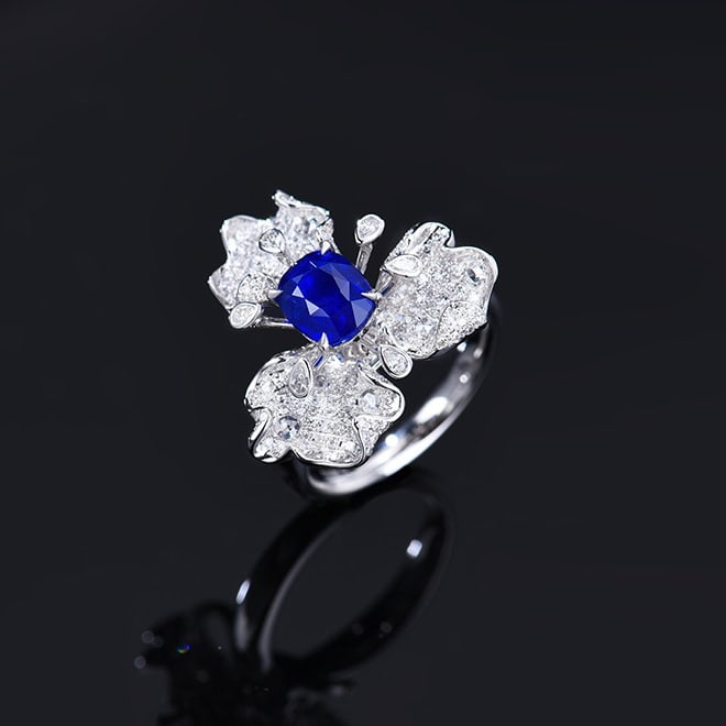 14k Gold 3.00 Ctw Natural Sapphire & Diamond Ring/pendant( Without Chain ) - 5