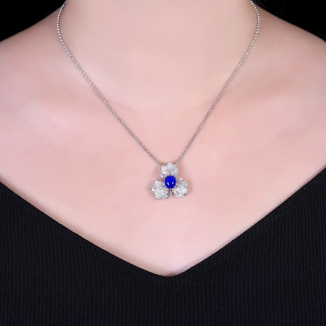 14k Gold 3.00 Ctw Natural Sapphire & Diamond Ring/pendant( Without Chain ) - 7