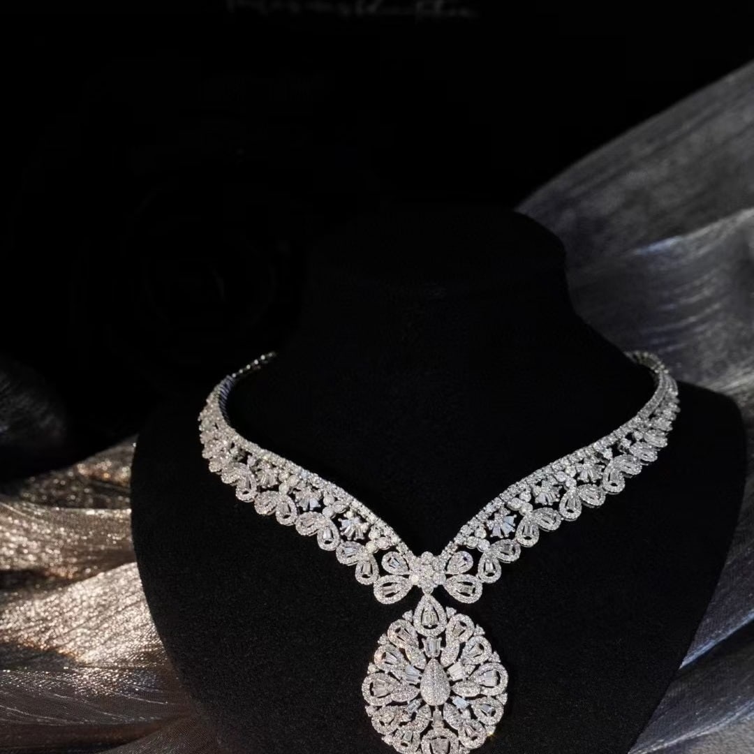 14k Gold 7.2 Ct Natural H Diamond Necklace - 3