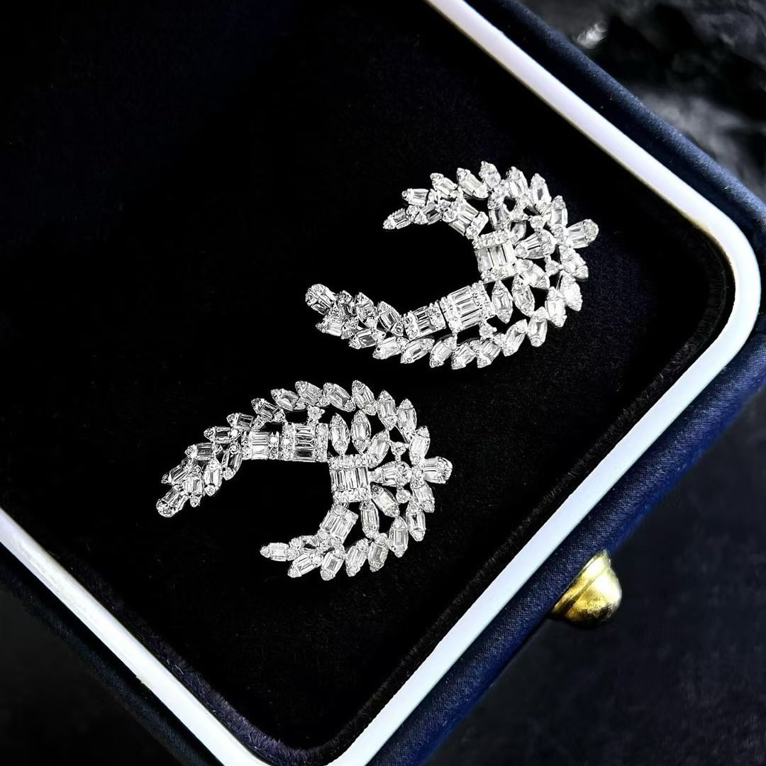 14k Gold 0.9 Ct Natural H Diamond Earrings - 3