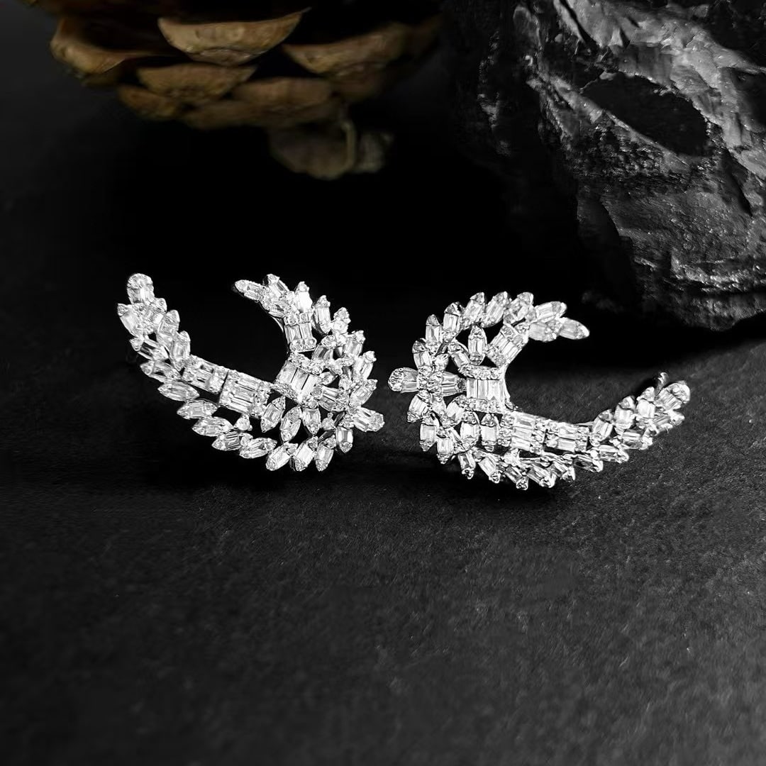 14k Gold 0.9 Ct Natural H Diamond Earrings - 5