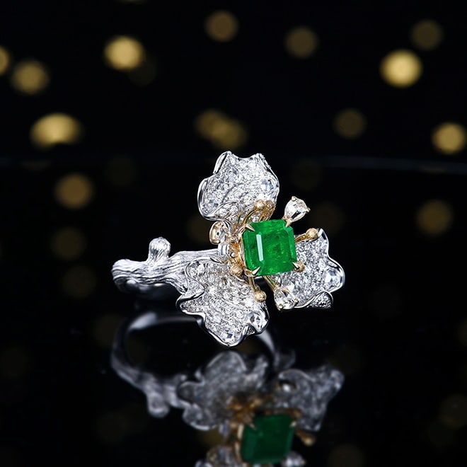 14k Gold 1.94 Ctw Vivid Green Natural Emerald & Diamond Ring/pendant( Without Chain ) - 6