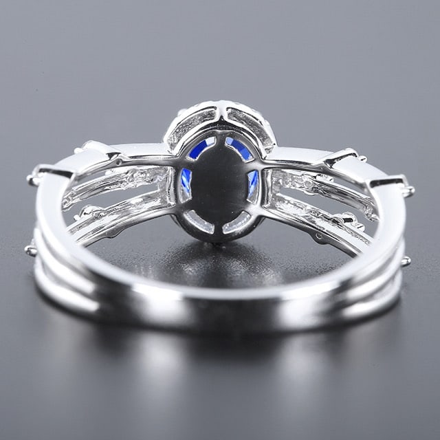 14k Gold 1.23 Ctw Natural Sapphire & Diamond Ring - 3