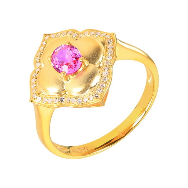 14k Gold 0.61 Ctw Natural Sapphire & Diamond Ring - 3