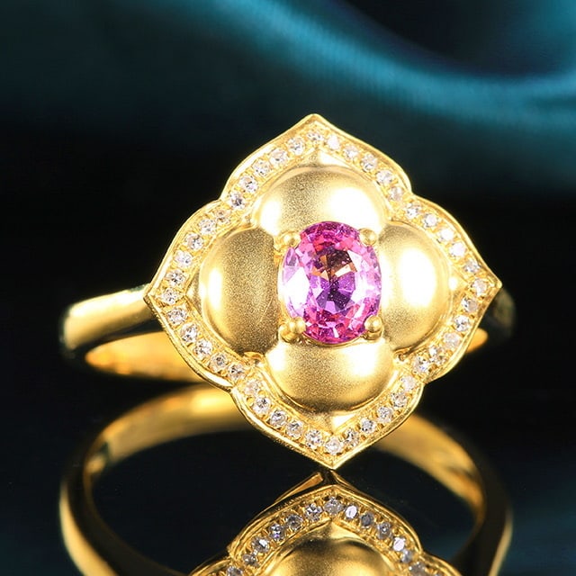 14k Gold 0.61 Ctw Natural Sapphire & Diamond Ring - 5