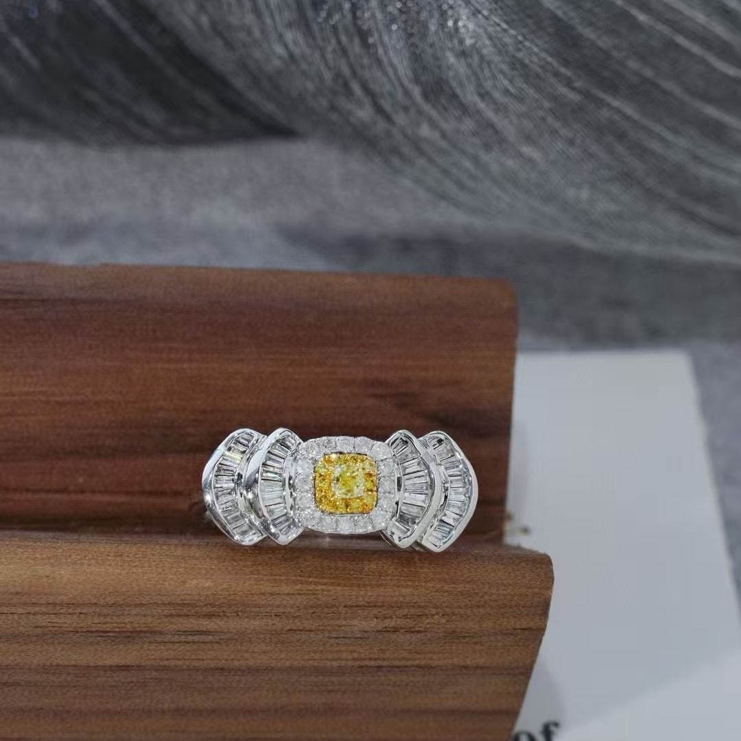 14k Gold 0.65 Ct Natural Color Diamond Ring: Ref:230982074 / / gold content:14k gold / / ring size:7. 25us / / / / main gemstone:diamond / / shape:multiply / / carat weight:0. 65ct / / clarity grade:vs-si / / color:color / / treatment:natural /