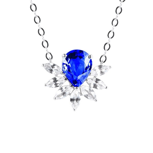 14k Gold 1.82 Ctw Natural Sapphire & Sapphire Necklace - 3