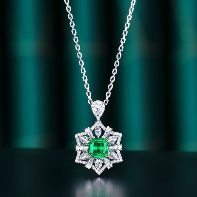 14k Gold 1.45 Ctw Vivid Green Natural Emerald & Diamond Ring/pendant( Without Chain ): Ref:230982083 / / gold content:14k gold / / ring size:7. 25us / / / / main gemstone:emerald / / shape:octagonal / / carat weight:0. 76ct / / color:vivid green / / treatment:natural / / / / adjacent ge