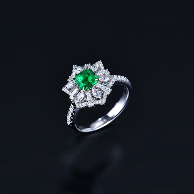 14k Gold 1.45 Ctw Vivid Green Natural Emerald & Diamond Ring/pendant( Without Chain ) - 5