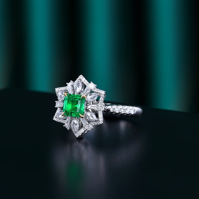 14k Gold 1.45 Ctw Vivid Green Natural Emerald & Diamond Ring/pendant( Without Chain ) - 6