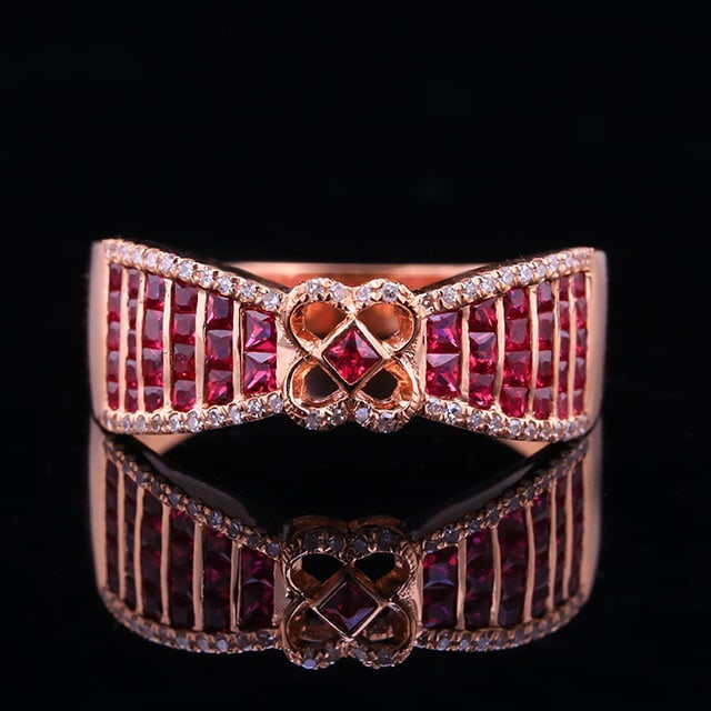 14k Gold 1.15 Ctw Natural Ruby & Diamond Ring: Ref:230982087 / / gold content:14k gold / / ring size:7. 25us / / / / main gemstone:ruby / / shape:princess / / carat weight:1. 00ct / / color:red / / treatment:natural / / / / adjacent gemstone 2 :