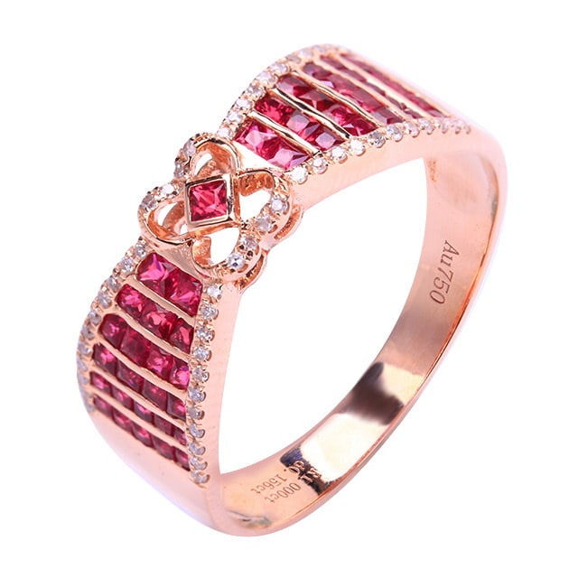 14k Gold 1.15 Ctw Natural Ruby & Diamond Ring - 3