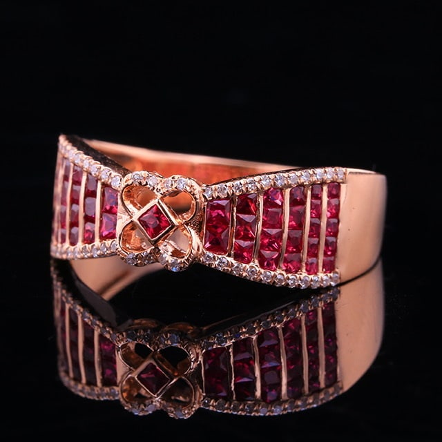 14k Gold 1.15 Ctw Natural Ruby & Diamond Ring - 5
