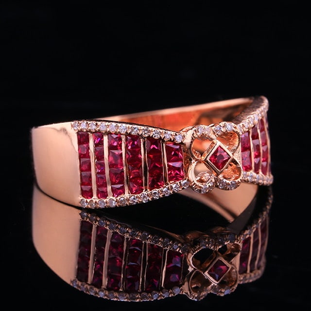 14k Gold 1.15 Ctw Natural Ruby & Diamond Ring - 6