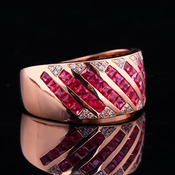 14k Gold 2.07 Ctw Natural Ruby & Diamond Ring - 5