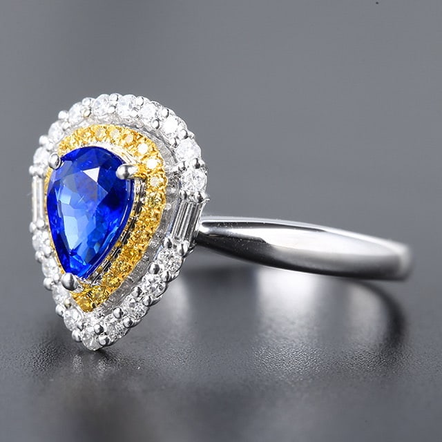 14k Gold 1.19 Ctw Natural Sapphire & Diamond Ring - 5