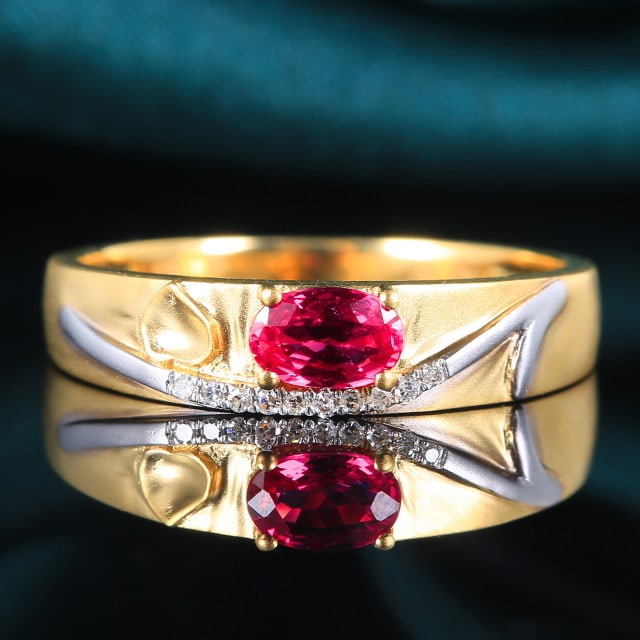 14k Gold 0.38 Ctw Natural Ruby & Diamond Ring (1 of 6)