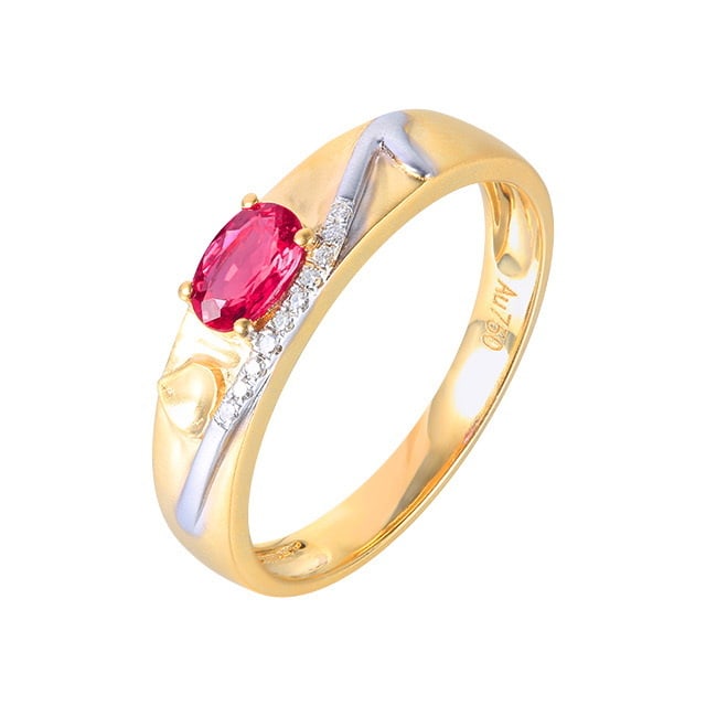 14k Gold 0.38 Ctw Natural Ruby & Diamond Ring - 3