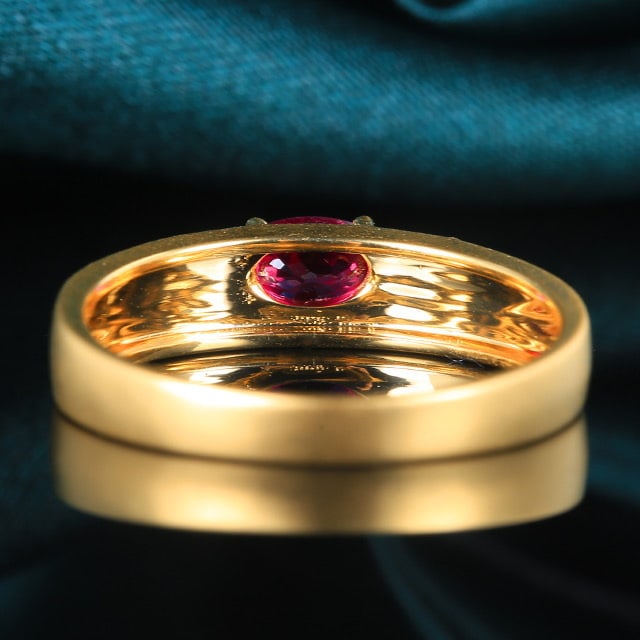 14k Gold 0.38 Ctw Natural Ruby & Diamond Ring - 4