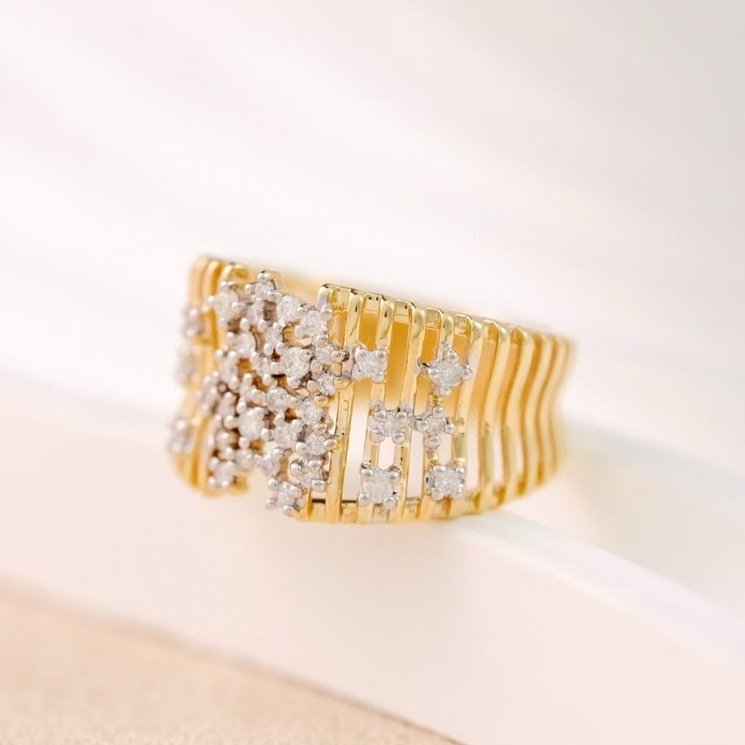 14k Gold 0.4 Ct Natural H Diamond Ring - 2