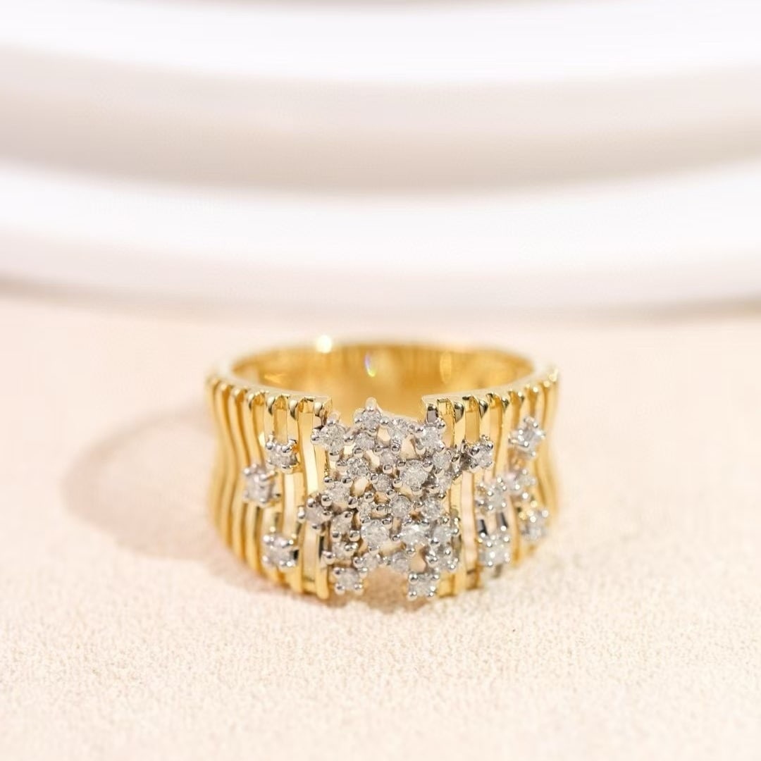 14k Gold 0.4 Ct Natural H Diamond Ring - 3