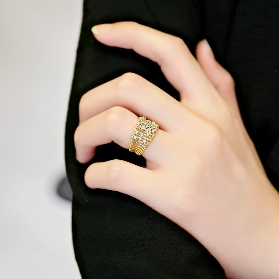 14k Gold 0.4 Ct Natural H Diamond Ring - 4