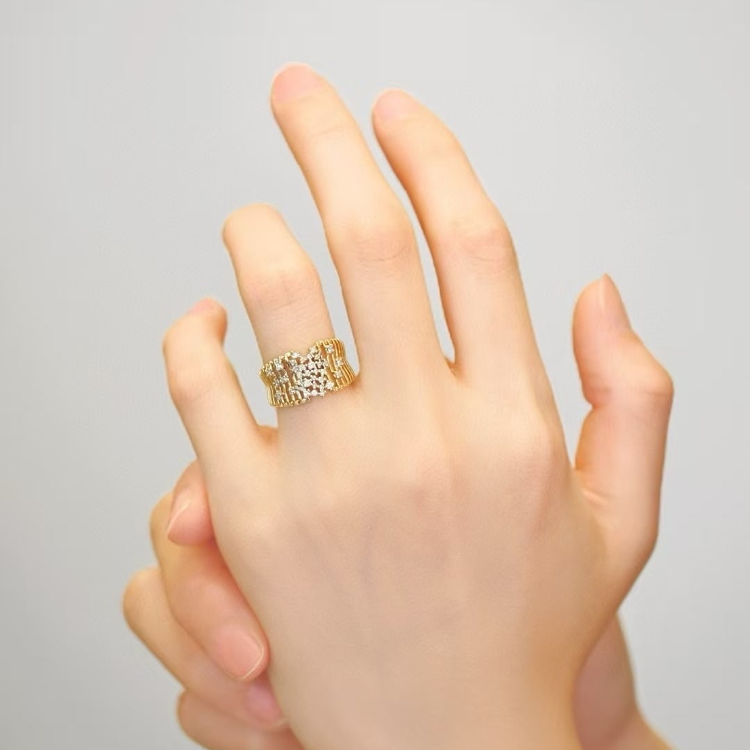 14k Gold 0.4 Ct Natural H Diamond Ring - 5