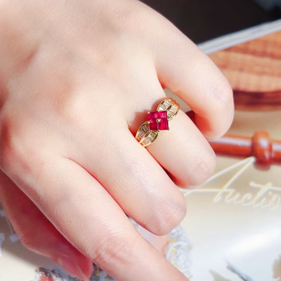 14k Gold 1.48 Ctw Natural Ruby & Diamond Ring - 5