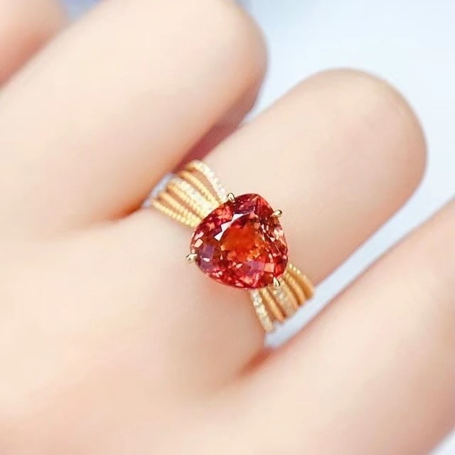 14k Gold 3.52 Ct Natural Tourmaline & Diamond Ring - 3