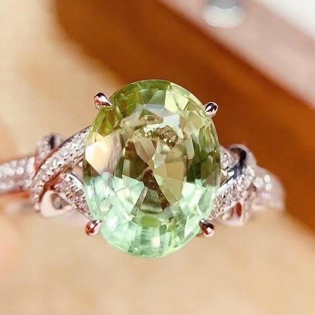14k Gold 2.92 Ct Natural Tourmaline & Diamond Ring - 4