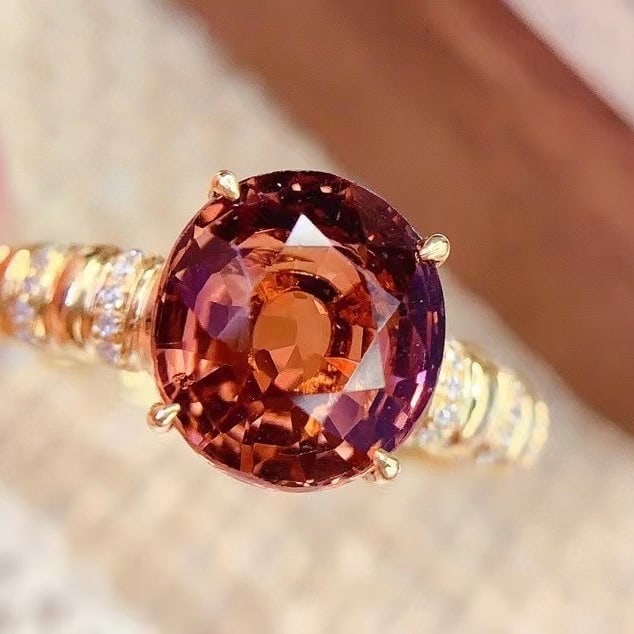 14k Gold 3.35 Ct Natural Tourmaline & Diamond Ring - 2