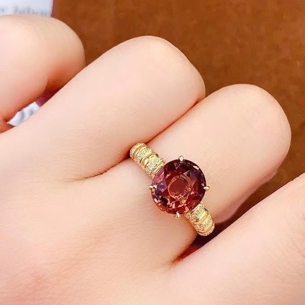 14k Gold 3.35 Ct Natural Tourmaline & Diamond Ring - 3