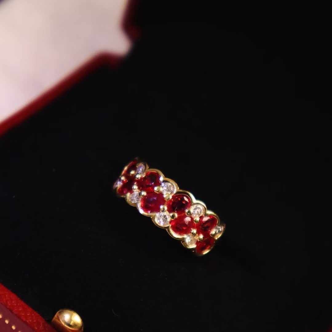 14k Gold 2.27 Ctw Natural Ruby & Diamond Ring - 2