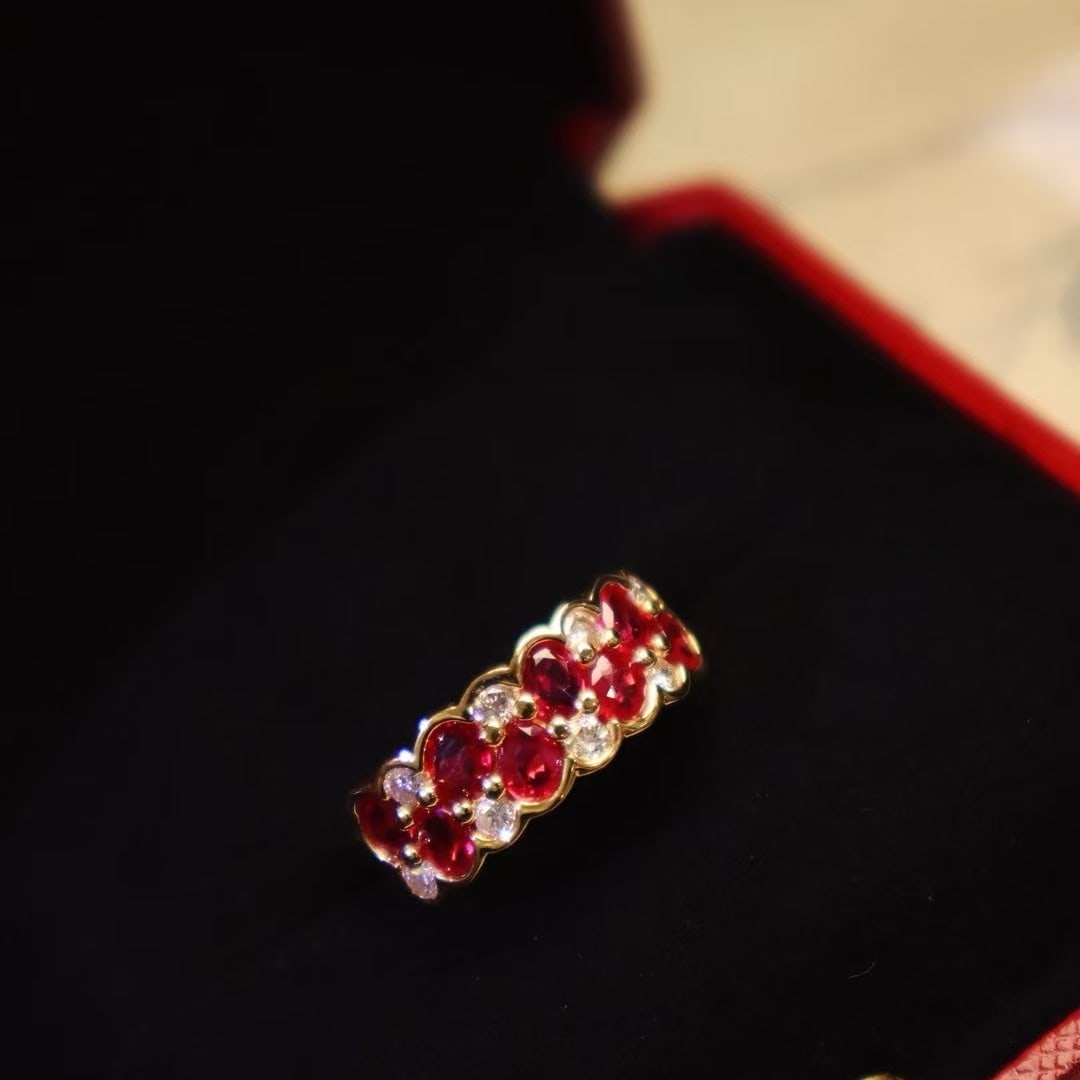 14k Gold 2.27 Ctw Natural Ruby & Diamond Ring - 3