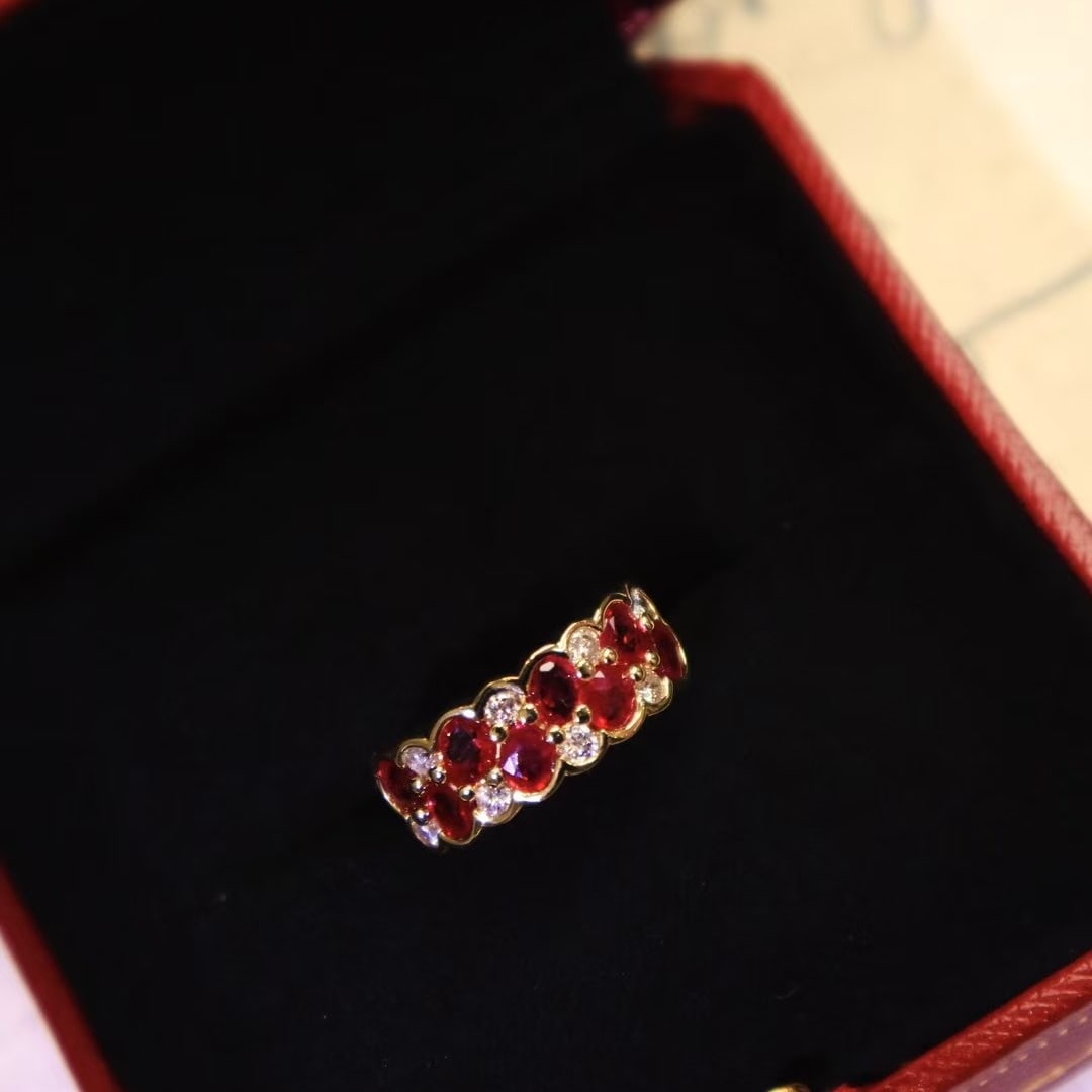 14k Gold 2.27 Ctw Natural Ruby & Diamond Ring - 5