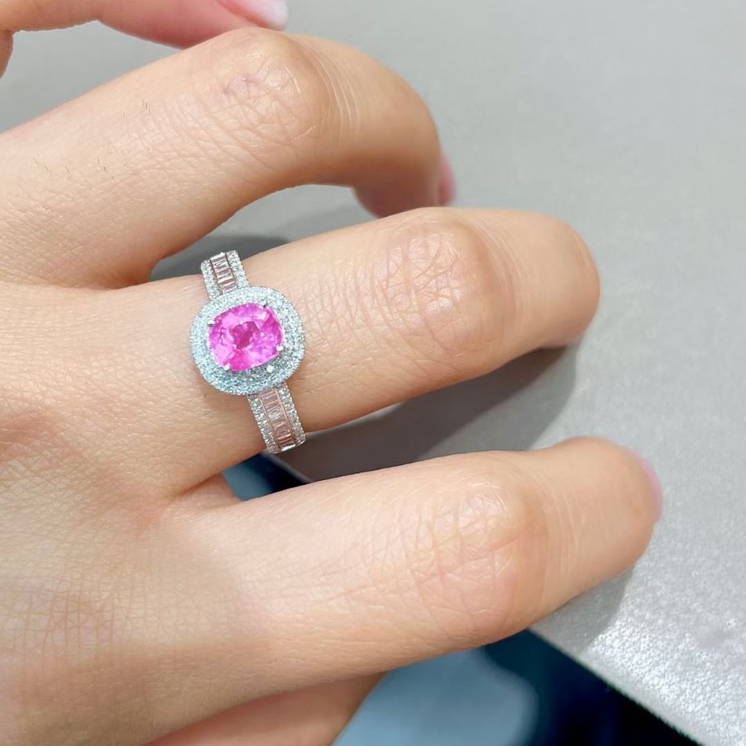 14k Gold 1.45 Ctw Natural Spinel & Diamond Ring - 5
