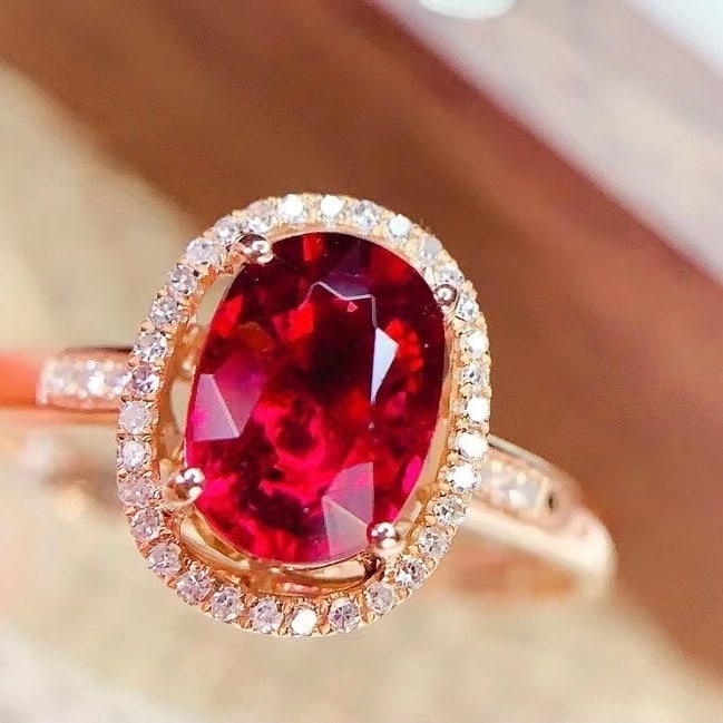 14k Gold 1.7 Ct Natural Tourmaline & Diamond Ring - 3