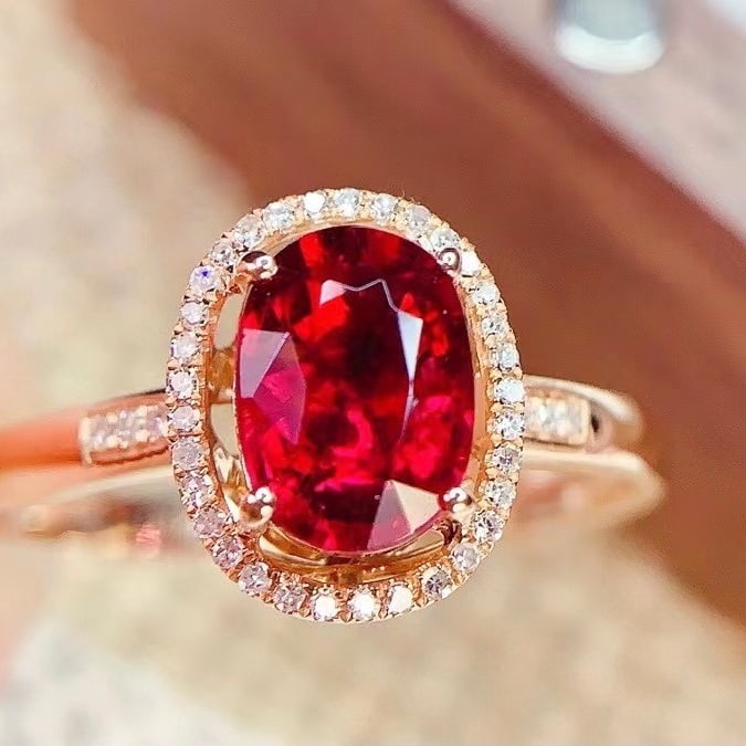 14k Gold 1.7 Ct Natural Tourmaline & Diamond Ring - 4