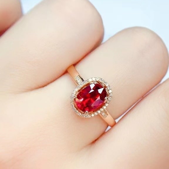 14k Gold 1.7 Ct Natural Tourmaline & Diamond Ring - 6