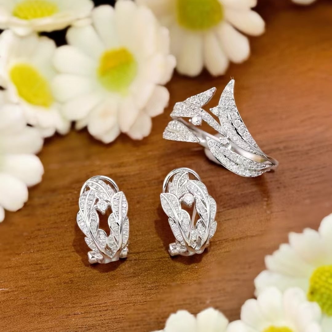 14k Gold 0.83 Ctw Natural H Diamond Jewelry Set: Ref:230982141 / / gold content:14k gold / / ring size:7. 25us / / / / earrings / / main gemstone:diamond / / shape:round / / carat weight:0. 4ct / / clarity grade:vs-si / / color:h / /