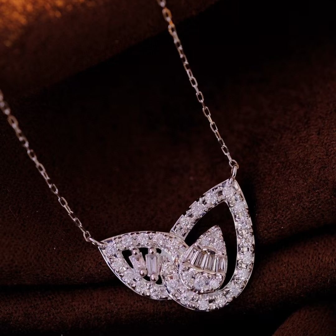 14k Gold 0.68 Ct Natural H Diamond Necklace - 6