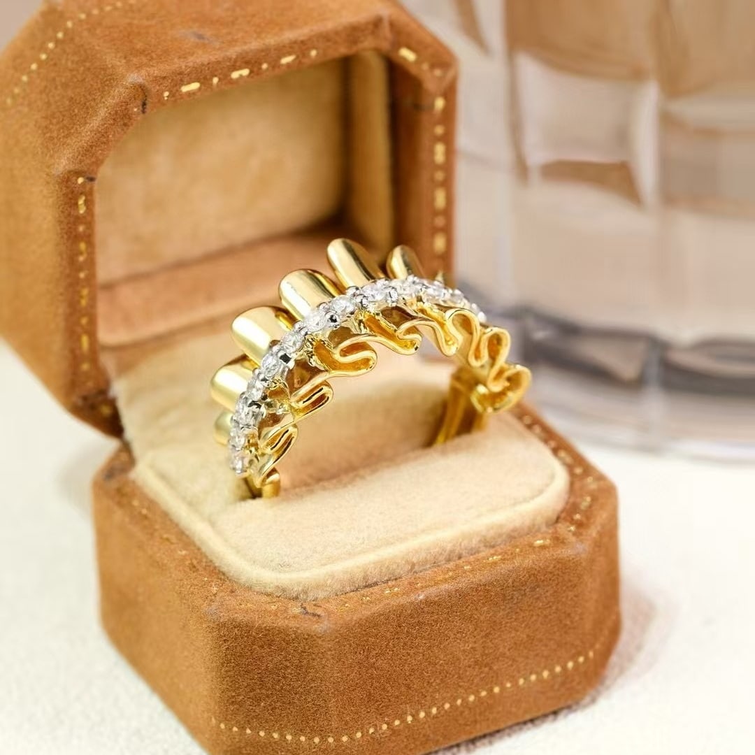 14k Gold 0.5 Ct Natural H Diamond Ring - 2