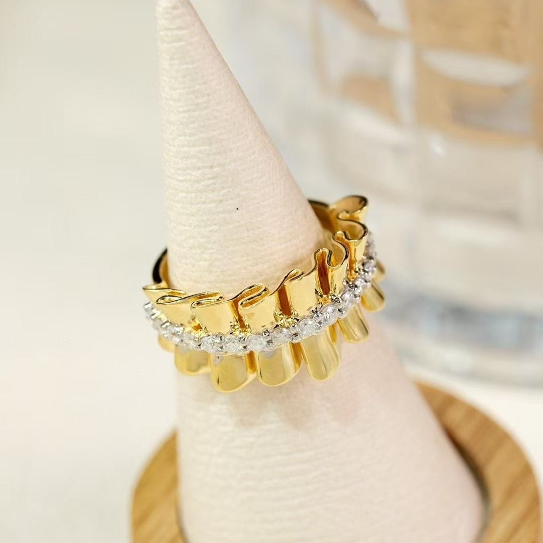 14k Gold 0.5 Ct Natural H Diamond Ring - 4