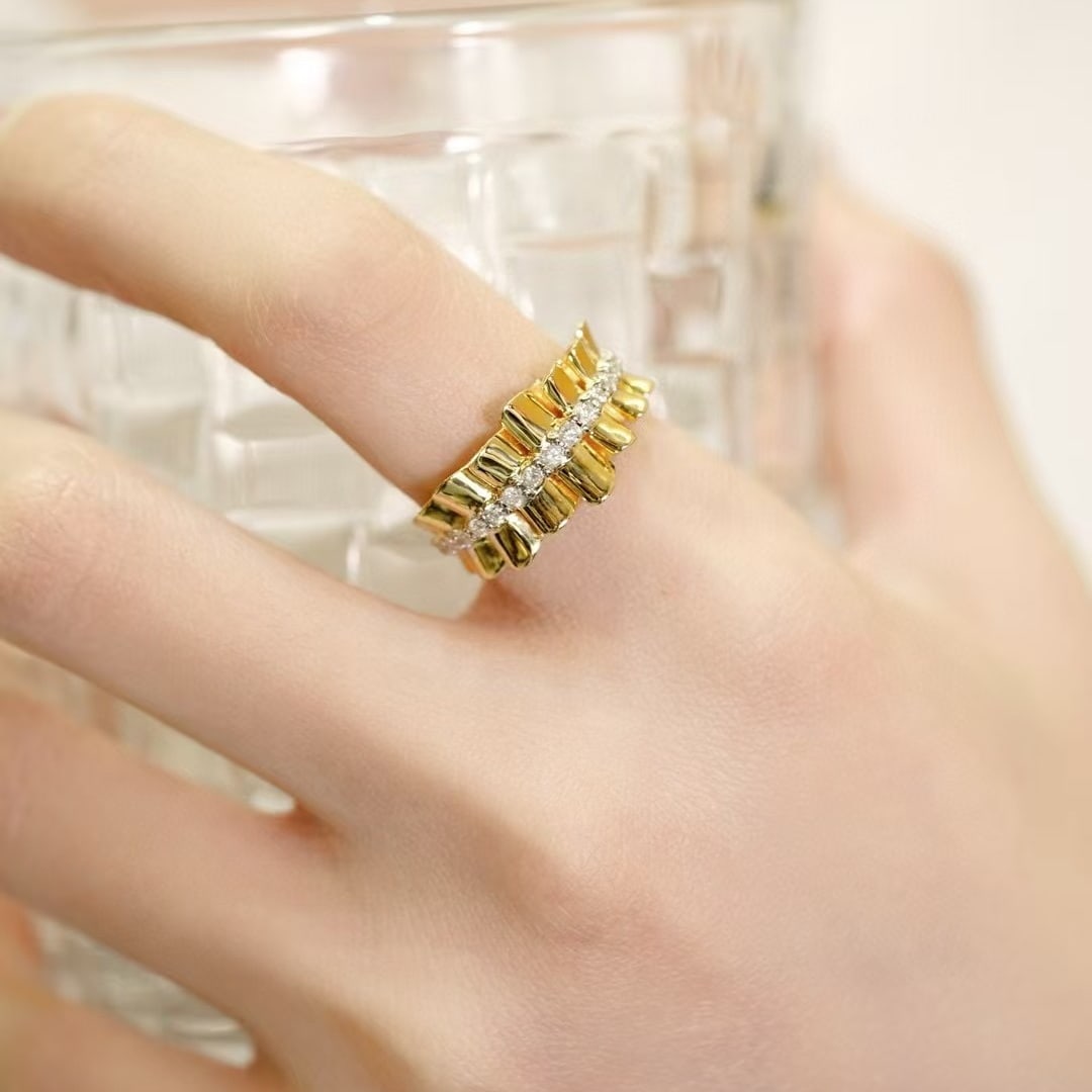 14k Gold 0.5 Ct Natural H Diamond Ring - 6