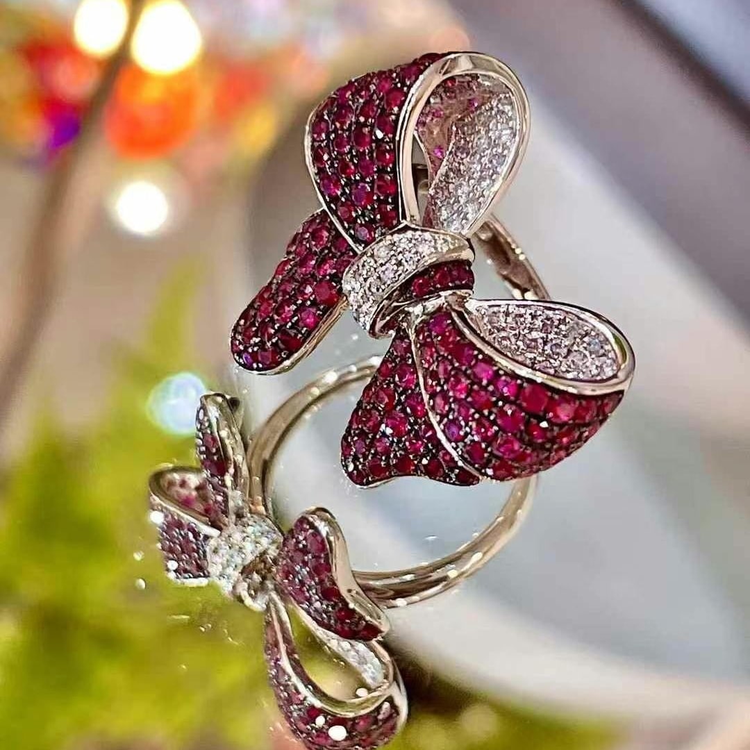 14k Gold 1.86 Ctw Natural Ruby & Diamond Ring - 2