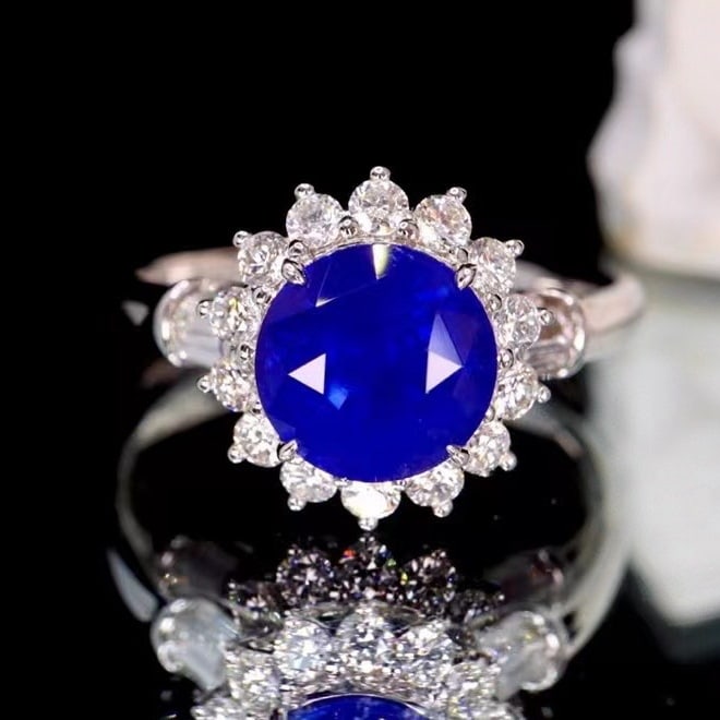 14k Gold 2.22 Ctw Natural Sapphire & Diamond Ring: Ref:230982153 / / gold content:14k gold / / ring size:7. 25us / / / / main gemstone:sapphire / / shape:round / / carat weight:1. 75ct / / color:royal blue / / treatment:natural / / cut grade:g / / /