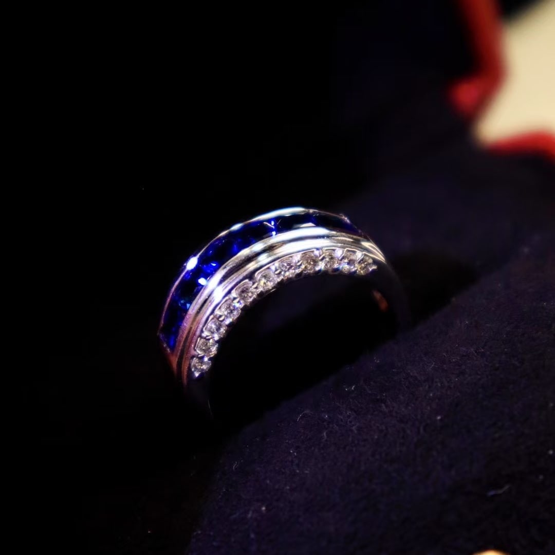 14k Gold 2.24 Ctw Natural Sapphire & Diamond Ring - 2