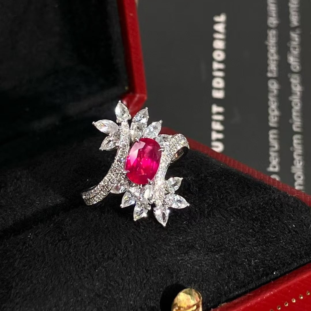 14k Gold 1.09 Ct Natural Ruby & Diamond & Sapphire Ring: Ref:230982167 / / gold content:14k gold / / ring size:7. 25us / / / / main gemstone:ruby / / shape:oval / / carat weight:1. 09ct / / color:red / / treatment:natural / / / / adjacent gemstone 2 :