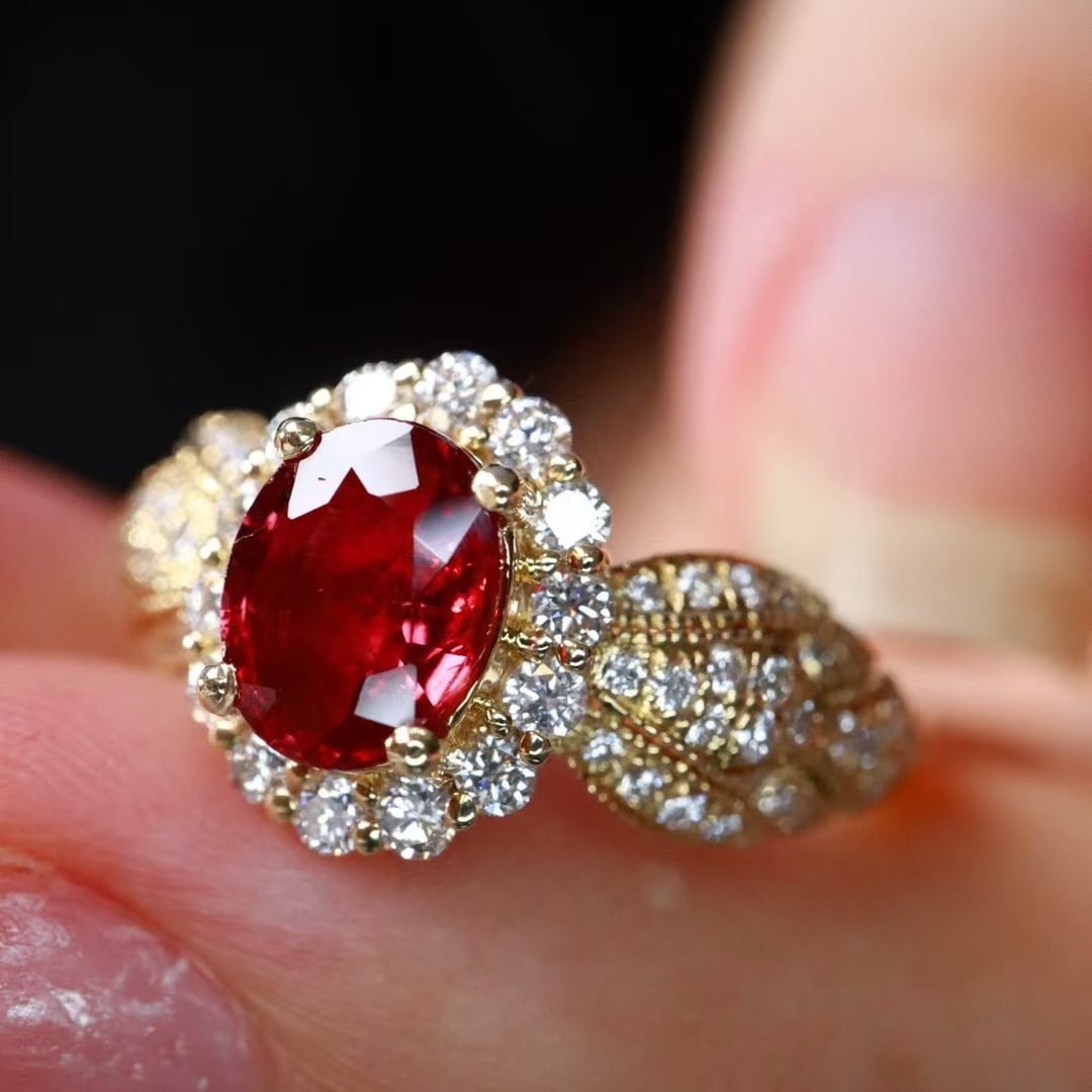 14k Gold 1.57 Ctw Natural Ruby & Diamond Ring - 3