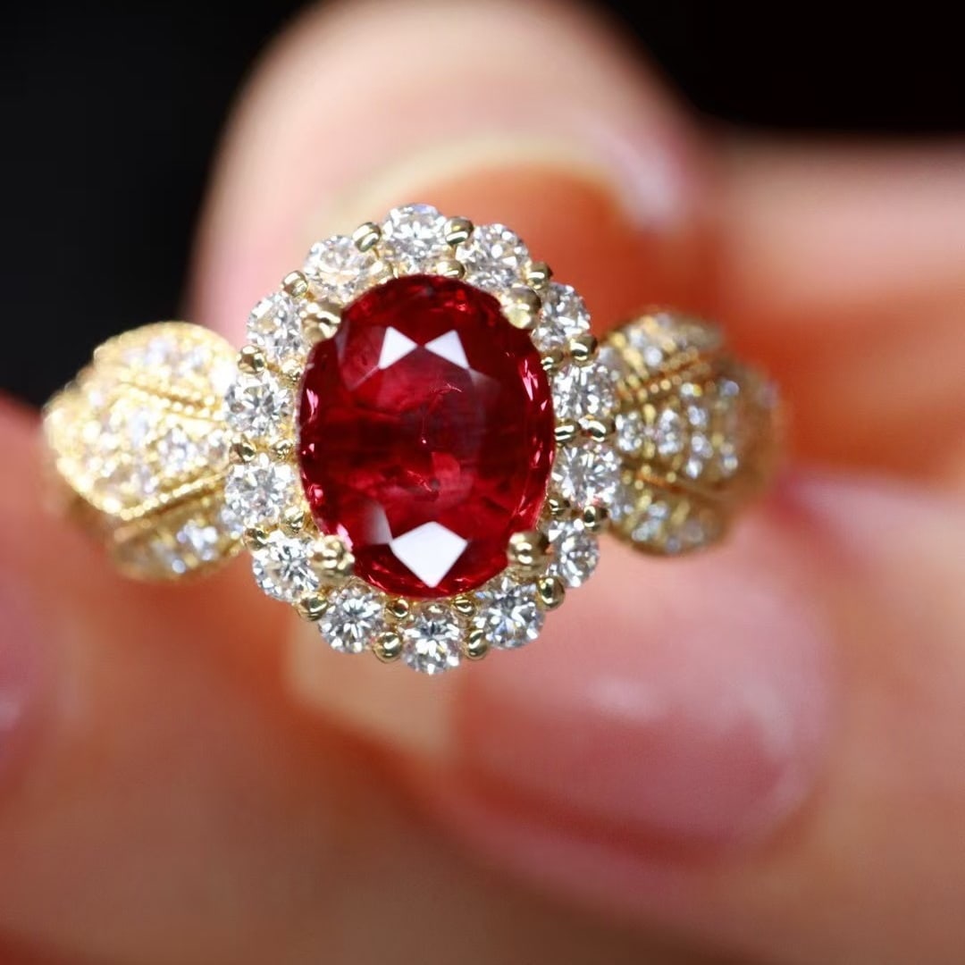 14k Gold 1.57 Ctw Natural Ruby & Diamond Ring - 5
